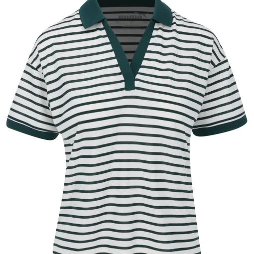 Puma EveryDay Stripe Pique Shirt Polo Short Sleeve Golf Apparel