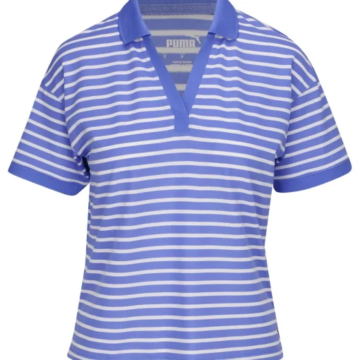 Puma EveryDay Stripe Pique Shirt Polo Short Sleeve Golf Apparel