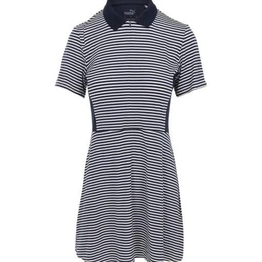 Puma Kassidy Stripe Dress Polo Short Sleeve Golf Apparel