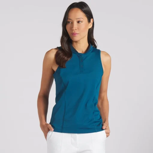 Puma Range Sleeveless Pique Shirt Polo Short Sleeve Golf Apparel