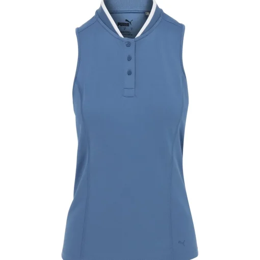 Puma Range Sleeveless Pique Shirt Polo Short Sleeve Golf Apparel