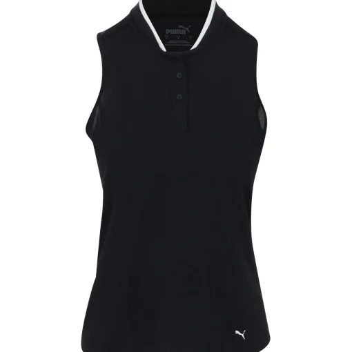 Puma Range Sleeveless Pique Shirt Polo Short Sleeve Golf Apparel