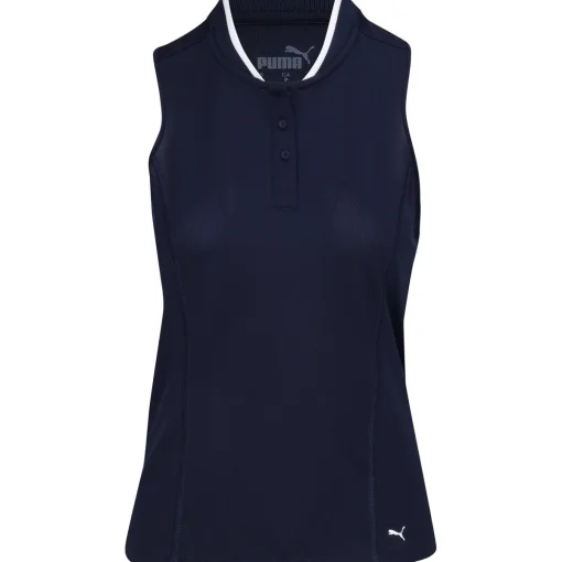 Puma Range Sleeveless Pique Shirt Polo Short Sleeve Golf Apparel