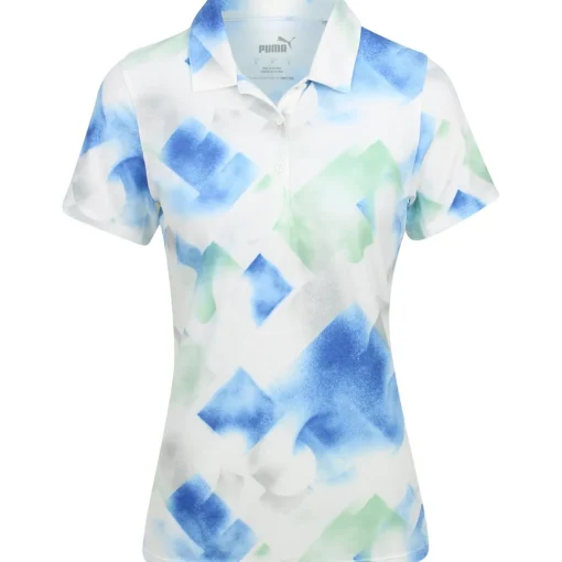 Puma Soft Geo Shirt Polo Short Sleeve Golf Apparel