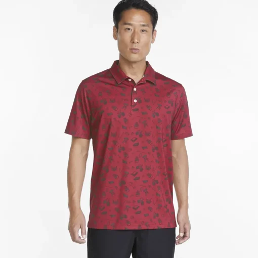 Puma Volition Block Party Shirt Polo Short Sleeve Golf Apparel