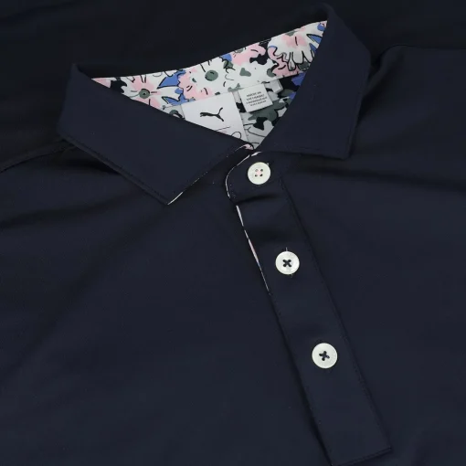 Puma X AP Floral Trim Shirt Polo Short Sleeve Golf Apparel