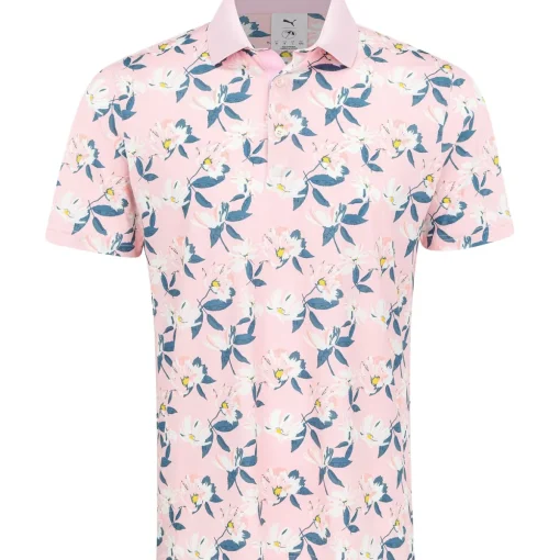Puma X AP Spring Florals Shirt Polo Short Sleeve Golf Apparel