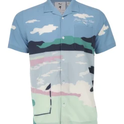 Puma X PTC Open Collar Print Shirt Polo Short Sleeve Golf Apparel