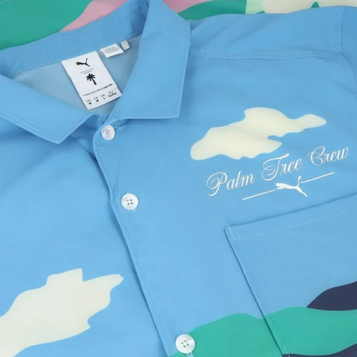 Puma X PTC Open Collar Print Shirt Polo Short Sleeve Golf Apparel