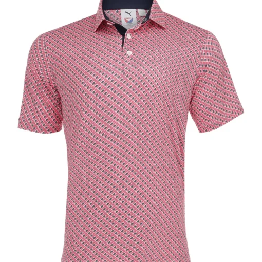 Puma X Volition Multi Flag Shirt Polo Short Sleeve Golf Apparel