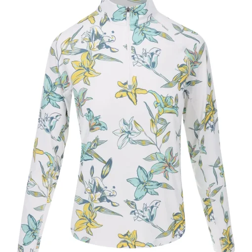 Puma YOU V Lily Floral 1/4 Zip Outerwear Pullover Golf Apparel