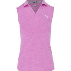 Puma Youth Girls Sleeveless Heather Shirt Polo Short Sleeve Golf Apparel