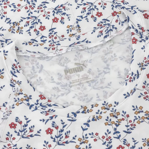 Puma You-V Micro Floral Crew Top Shirt Polo Long Sleeve Golf Apparel