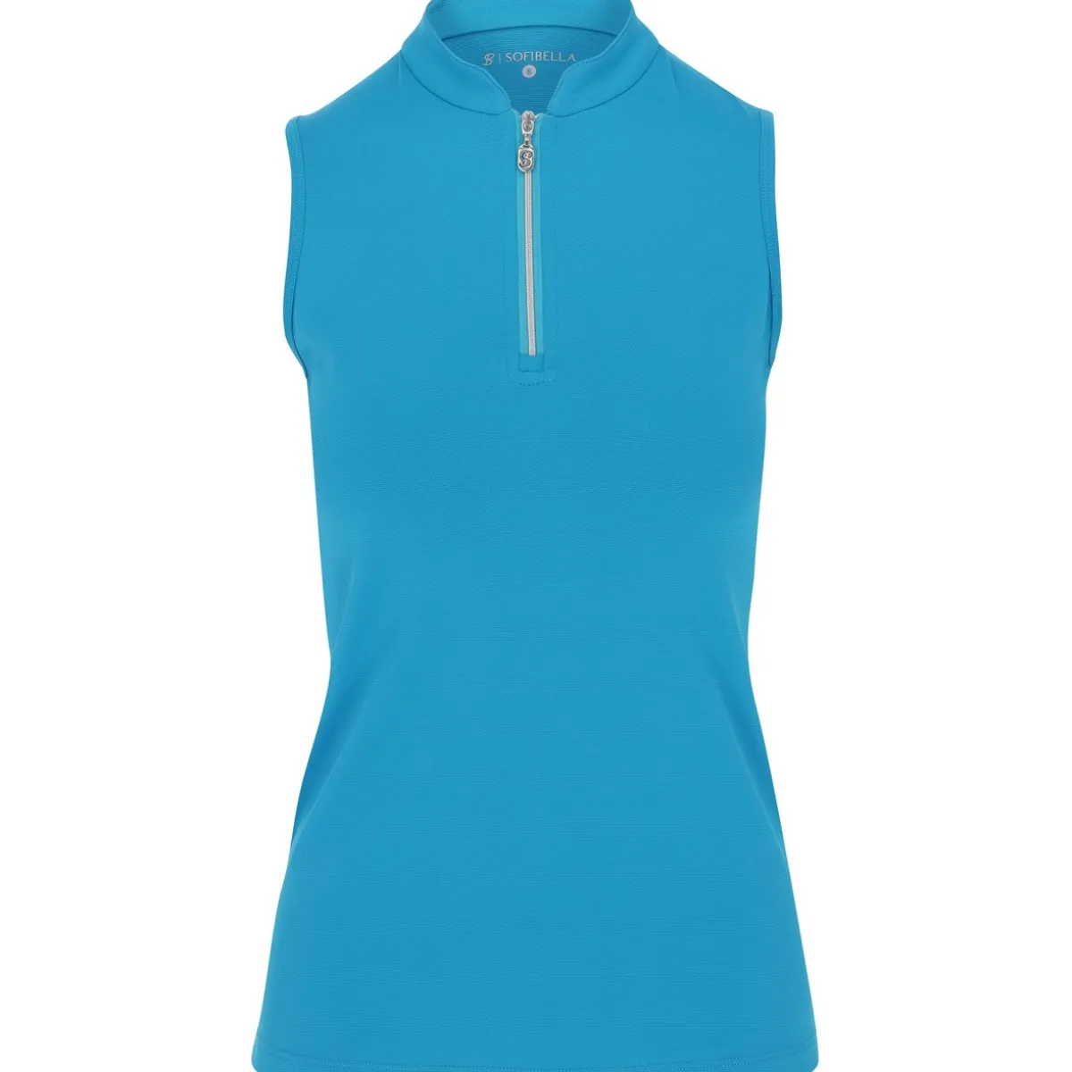 Sofibella Golf Colors Sleeveless Zip Shirt Polo Short Sleeve Golf Apparel