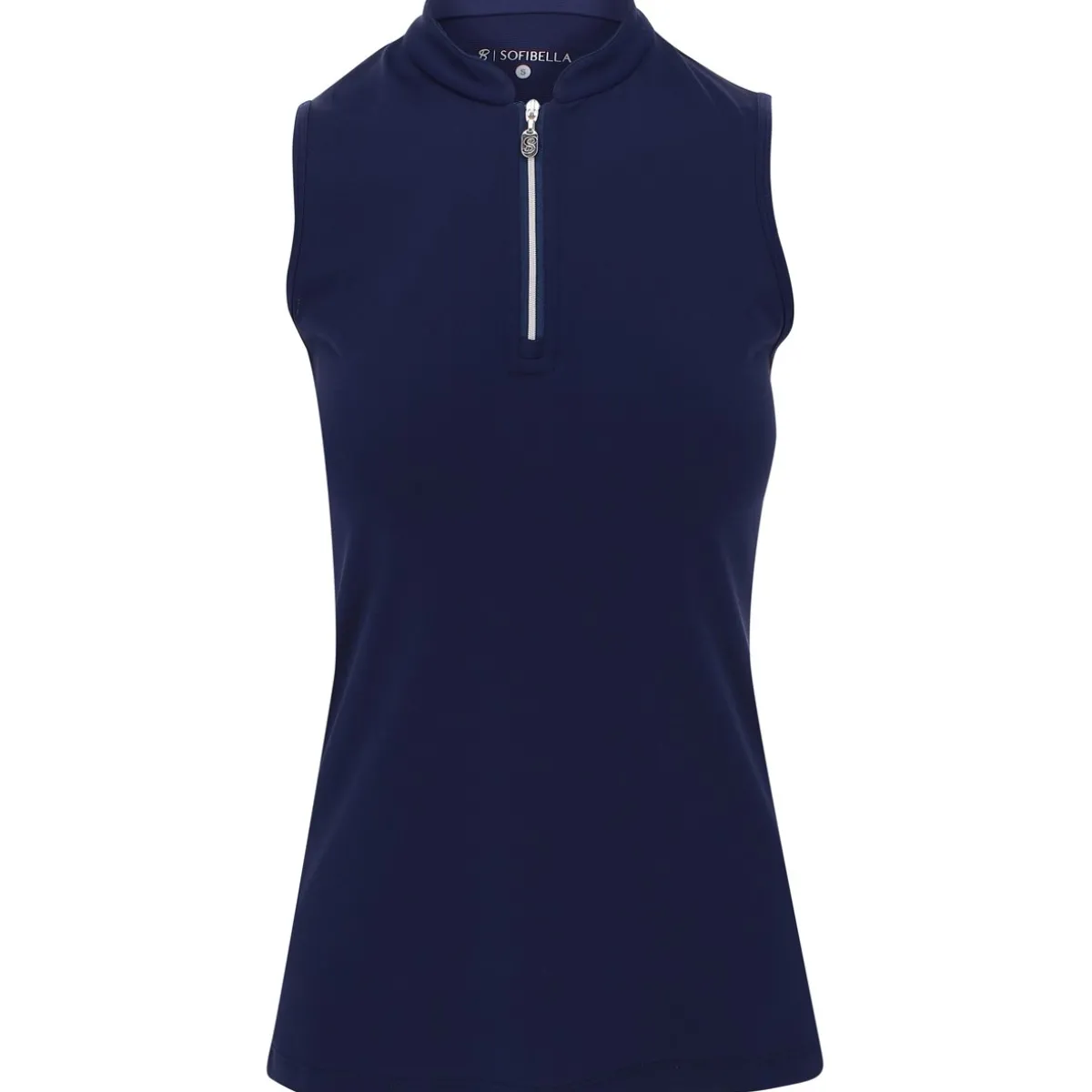 Sofibella Golf Colors Sleeveless Zip Shirt Polo Short Sleeve Golf Apparel