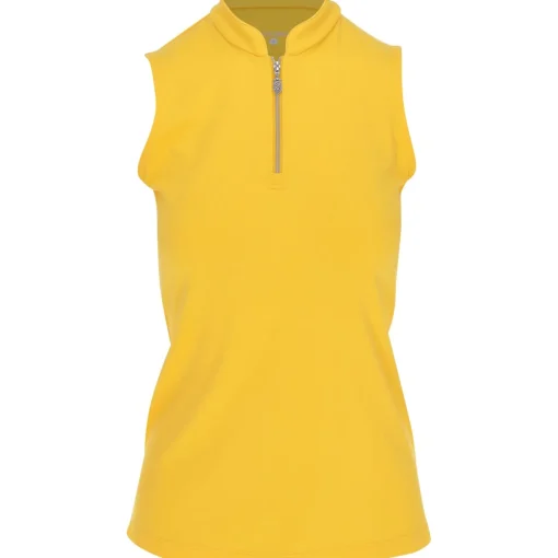 Sofibella Golf Colors Sleeveless Zip Shirt Polo Short Sleeve Golf Apparel