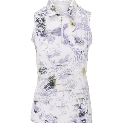 Sofibella UV Feather Sleeveless Shirt Polo Short Sleeve Golf Apparel