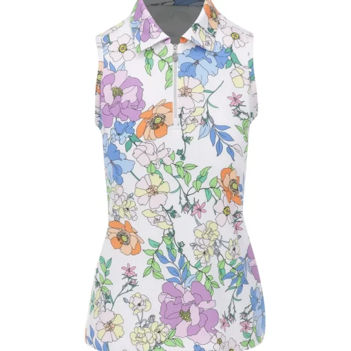 Sofibella UV Feather Sleeveless Shirt Polo Short Sleeve Golf Apparel