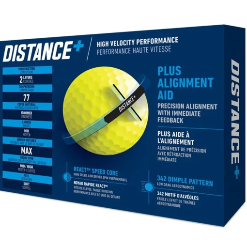 TaylorMade Distance+ Yellow Distance Golf Balls