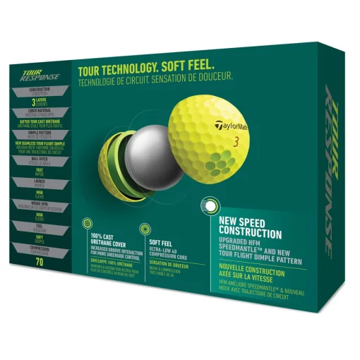 TaylorMade Tour Response Yellow 2022 Tour Golf Balls