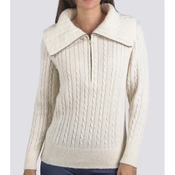 Turtleson Aurora Half-Zip Cable Knit Sweater Pullover Golf Apparel