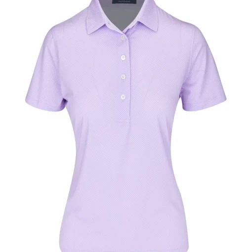 Turtleson Clare Mini Diamond Jacquard Performance Shirt Polo Short Sleeve Golf Apparel