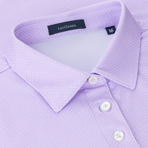Turtleson Clare Mini Diamond Jacquard Performance Shirt Polo Short Sleeve Golf Apparel