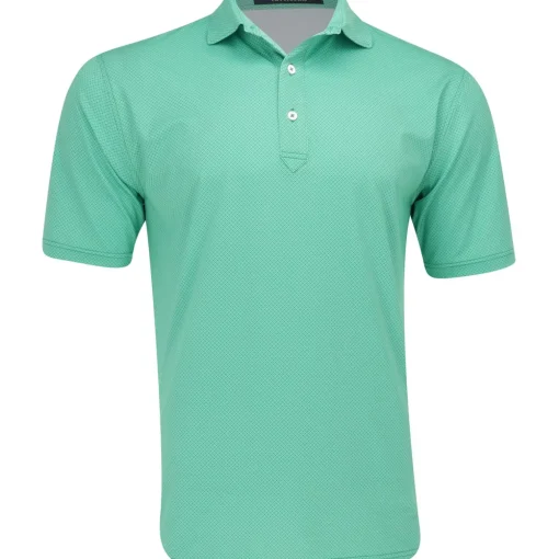 Turtleson Clarence Mini Diamond Jacquard Performance Shirt Polo Short Sleeve Golf Apparel