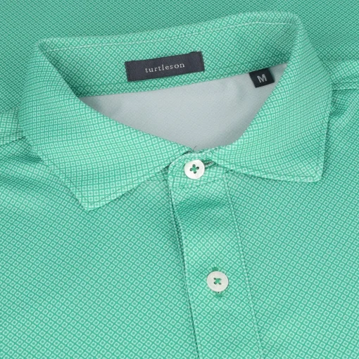 Turtleson Clarence Mini Diamond Jacquard Performance Shirt Polo Short Sleeve Golf Apparel