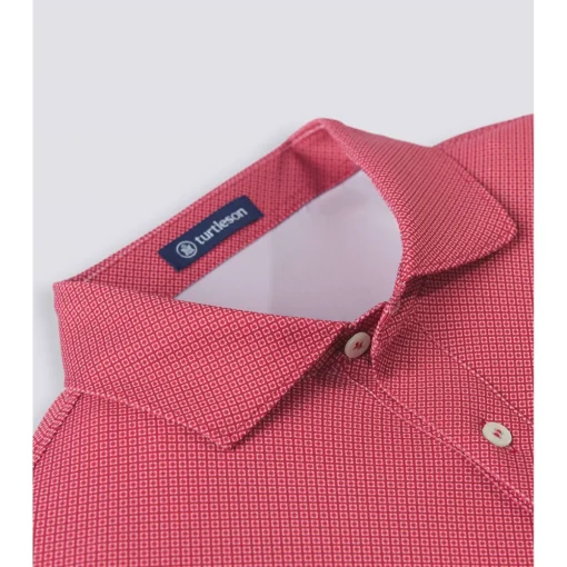 Turtleson Clarence Mini Diamond Jacquard Performance Shirt Polo Short Sleeve Golf Apparel