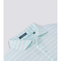Turtleson Cole Cotton Stripe Performance Shirt Polo Short Sleeve Golf Apparel
