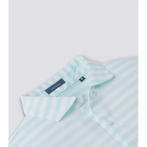 Turtleson Cole Cotton Stripe Performance Shirt Polo Short Sleeve Golf Apparel