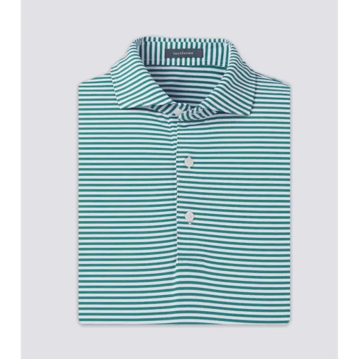 Turtleson Cooper Stripe Performance Shirt Polo Short Sleeve Golf Apparel