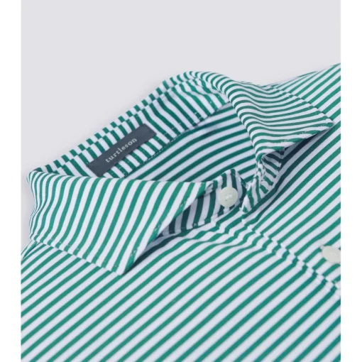 Turtleson Cooper Stripe Performance Shirt Polo Short Sleeve Golf Apparel