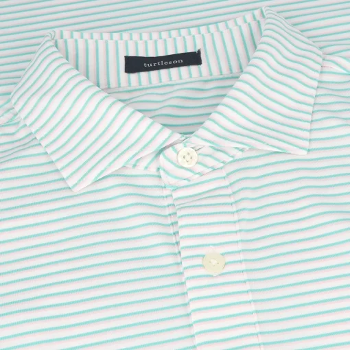 Turtleson Dean Stripe Performance Shirt Polo Short Sleeve Golf Apparel