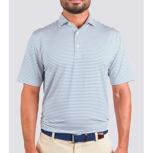 Turtleson Dylan Stripe Performance Shirt Polo Short Sleeve Golf Apparel