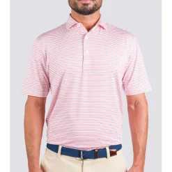 Turtleson Dylan Stripe Performance Shirt Polo Short Sleeve Golf Apparel