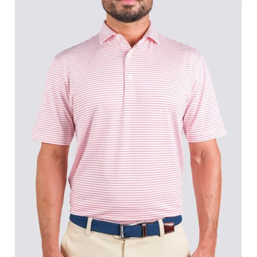 Turtleson Dylan Stripe Performance Shirt Polo Short Sleeve Golf Apparel