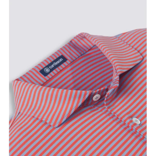 Turtleson Edward Stripe Performance Shirt Polo Short Sleeve Golf Apparel