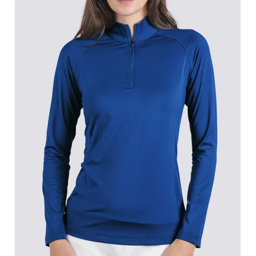 Turtleson Ellie Solid Performance 1/4 Zip Outerwear Pullover Golf Apparel
