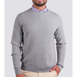 Turtleson Heath Waffle Knit Sweater Crew Golf Apparel