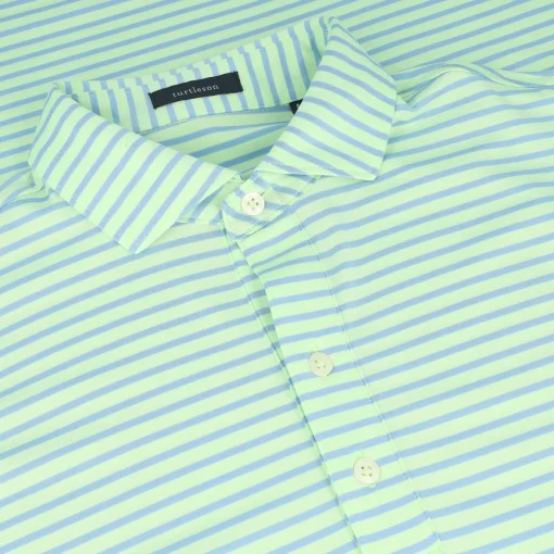 Turtleson Miller Stripe Performance Shirt Polo Short Sleeve Golf Apparel