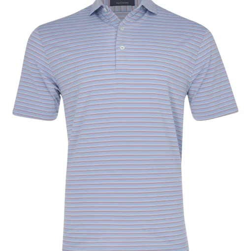Turtleson Rory Stripe Performance Shirt Polo Short Sleeve Golf Apparel