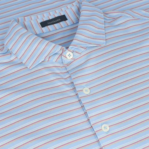 Turtleson Rory Stripe Performance Shirt Polo Short Sleeve Golf Apparel