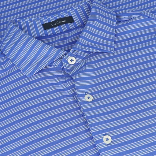 Turtleson Rory Stripe Performance Shirt Polo Short Sleeve Golf Apparel