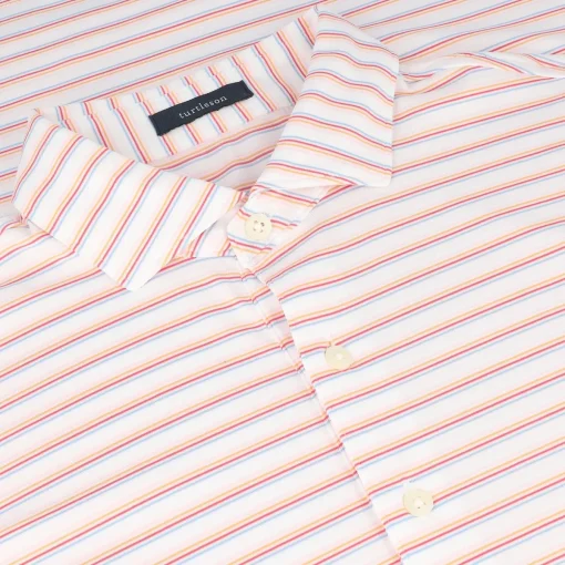 Turtleson Rory Stripe Performance Shirt Polo Short Sleeve Golf Apparel