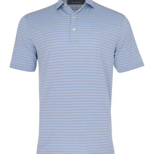 Turtleson Rory Stripe Performance Shirt Polo Short Sleeve Golf Apparel