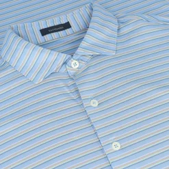 Turtleson Rory Stripe Performance Shirt Polo Short Sleeve Golf Apparel
