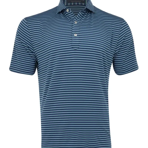 Turtleson Ryan Stripe Performance Shirt Polo Short Sleeve Golf Apparel
