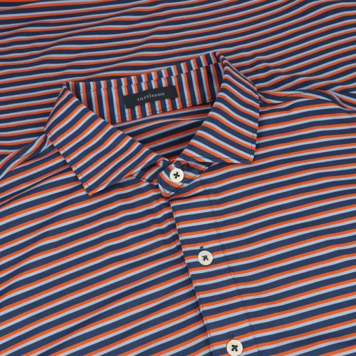 Turtleson Ryan Stripe Performance Shirt Polo Short Sleeve Golf Apparel